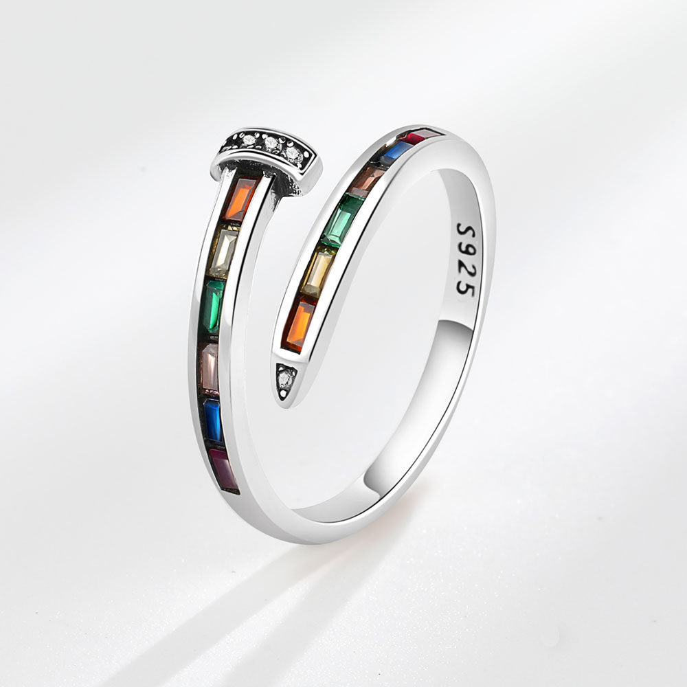 Anillo de uñas de arcoiris de cobre al por mayor